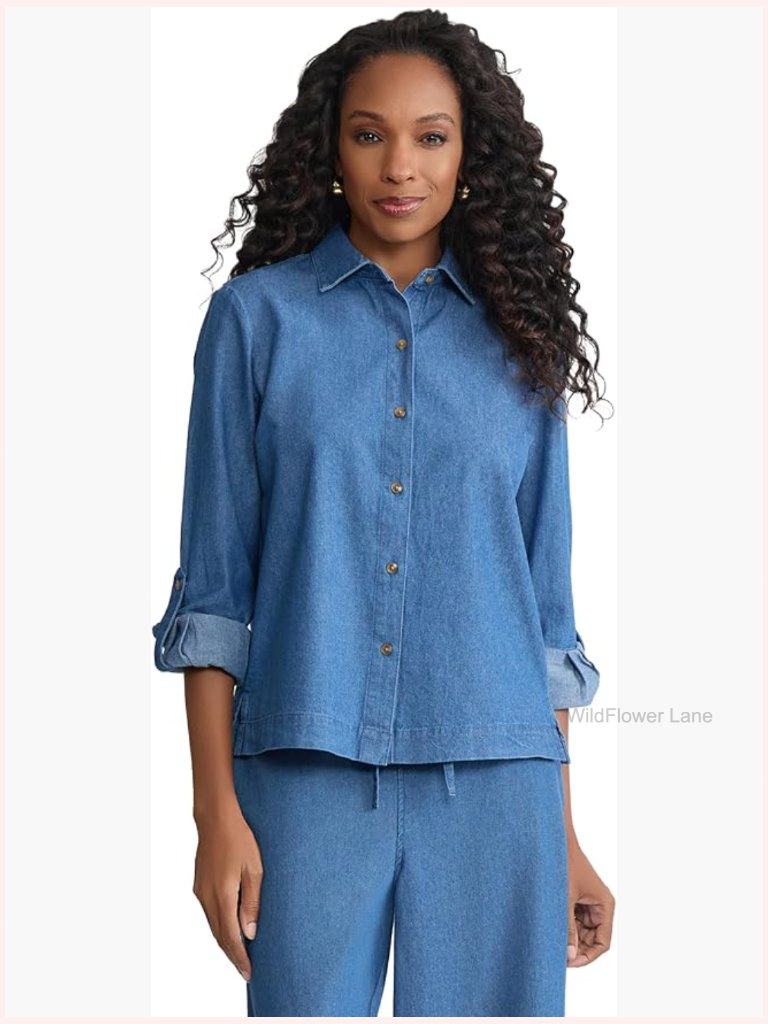 Long Sleeve Printed Chiffon Blouse With Collared Neck And Cuff Sleeves